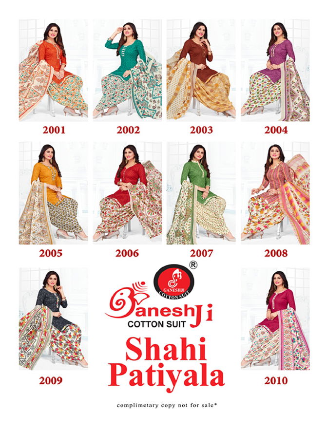 Shahi Patiyala Vol 2 By Ganeshji Printed Cotton Dress Materials
